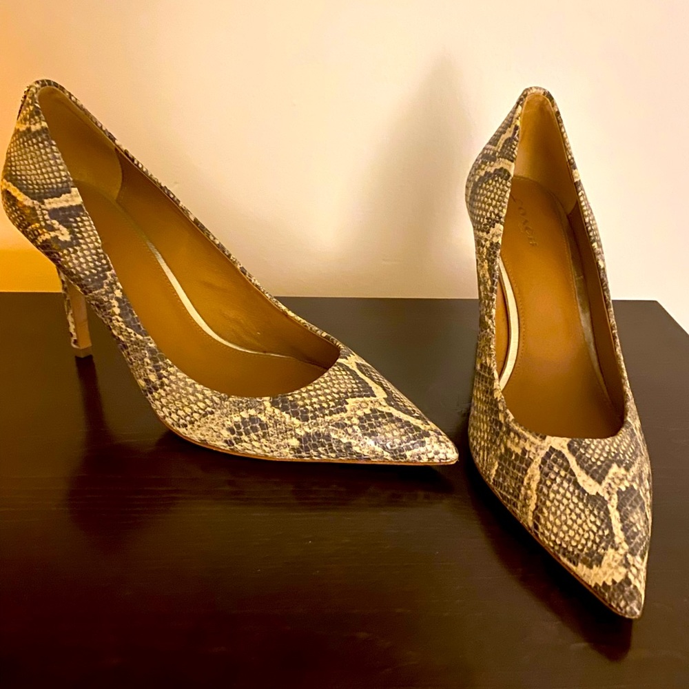 Coach Snake Skin high heel. Size 10.